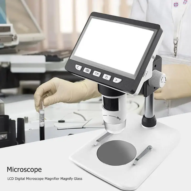 Portable 1000X Digital Microscope 4.3" LCD Electronic HD Video Microscopes USB Endoscope Magnifier Camera Support 10 Languages |