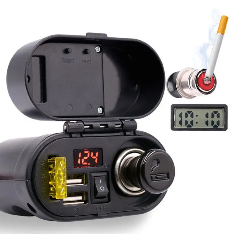 Водонепроницаемый 12 V/24 V мотоцикл штекер двойной USB адаптер прикуриватель