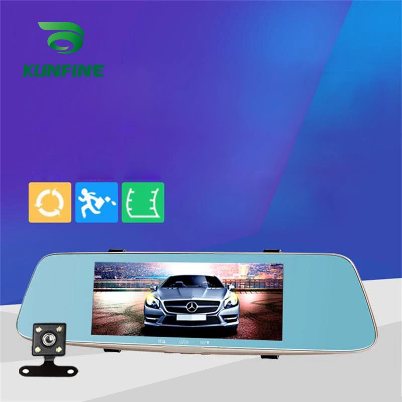 Автомобильный видеорегистратор KUNFINE автомобильная зеркальная камера 10 дюймов с
