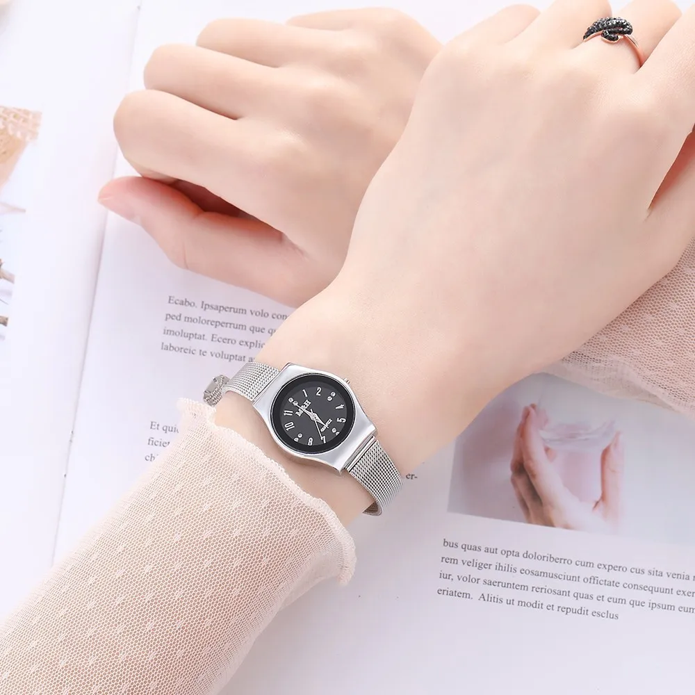 Женские часы браслет из нержавеющей стали аналоговые кварцевые наручные модные