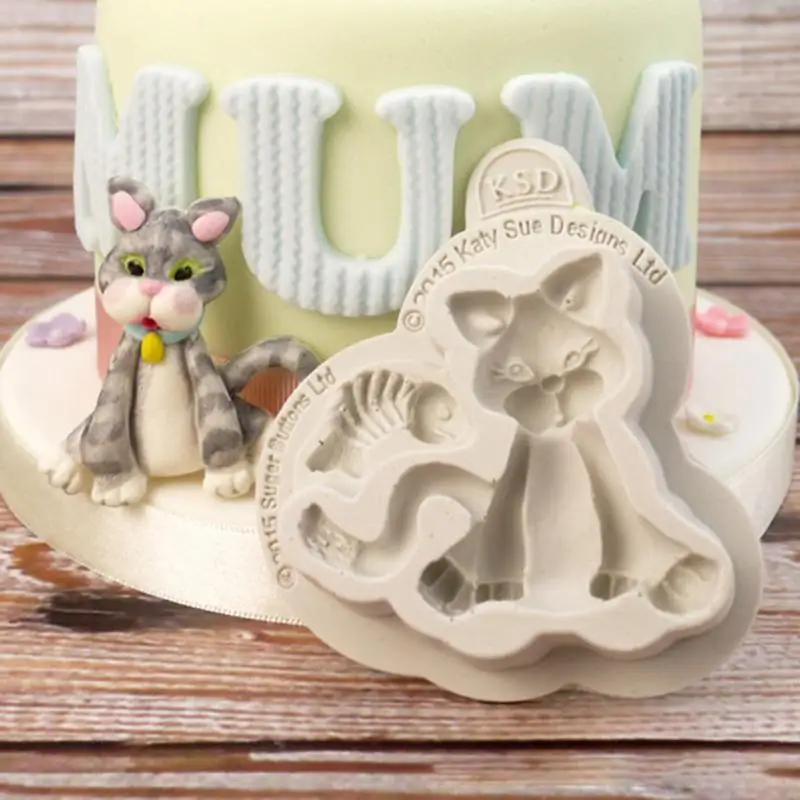 Милая 3D Силиконовая форма в виде кролика DIY Форма для выпечки ручной работы Керамическая форма для торта декоративные кухонные формы аксессуары Форма с кошкой
