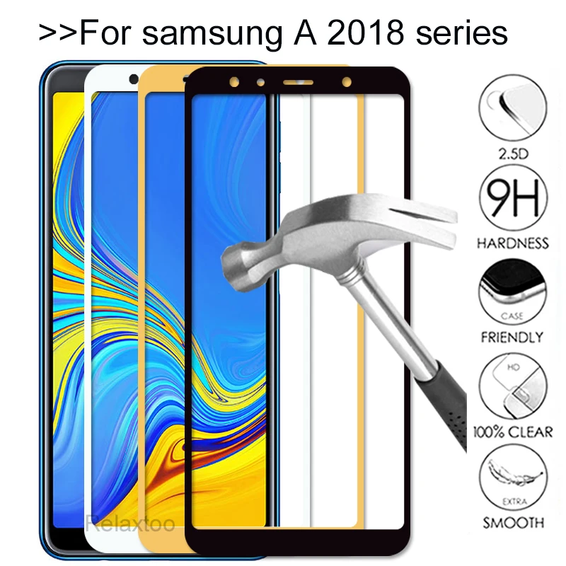 Защитное стекло закаленное для Samsung galaxy a8 a7 a6 a9 plus 2018 a9200 a750 a 7 8|Защитные стёкла и