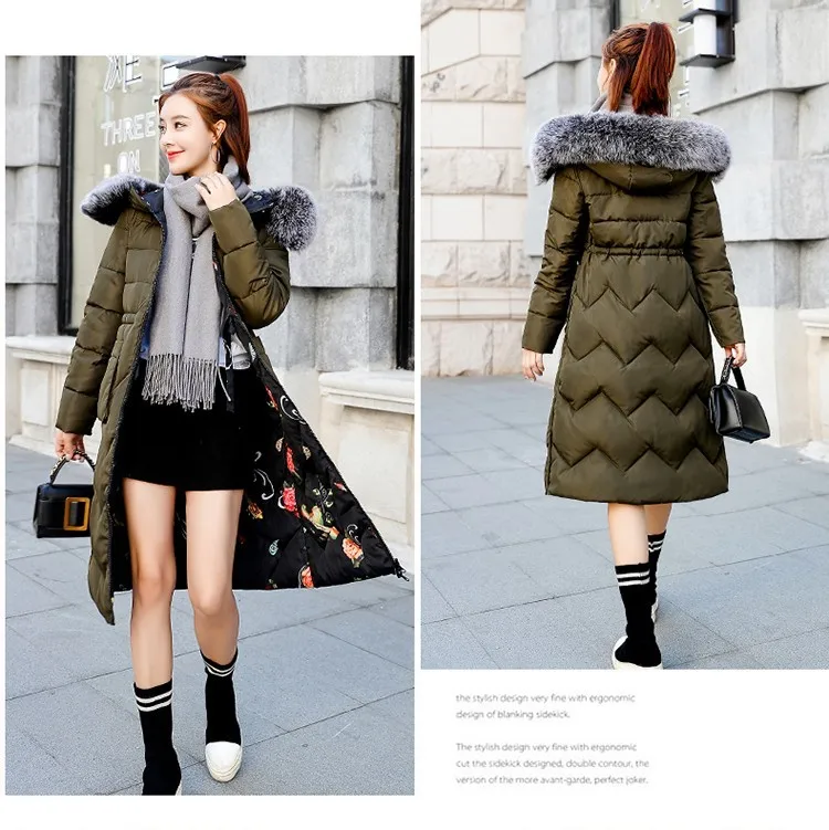 Vefadisa Для Женщин Печати Обратимым парки с капюшоном зимние теплые длинные пальто