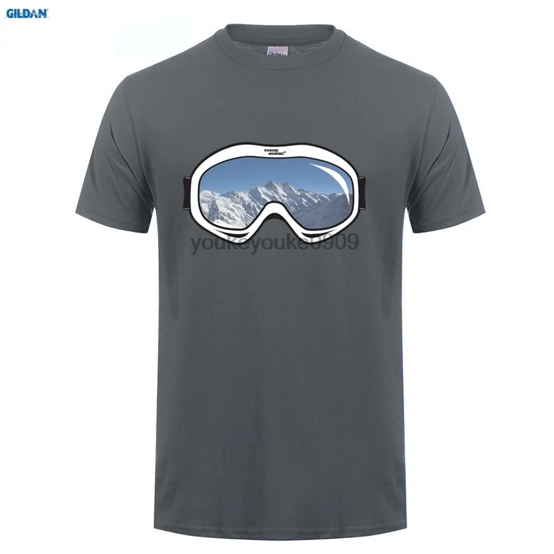 GILDAN Skier Goggles T-SHIRT Him Her Mountain Snowboard Skiinger Skiser Funny Gift Birthday Loose Short Sleeve Mens T Shirts | Мужская