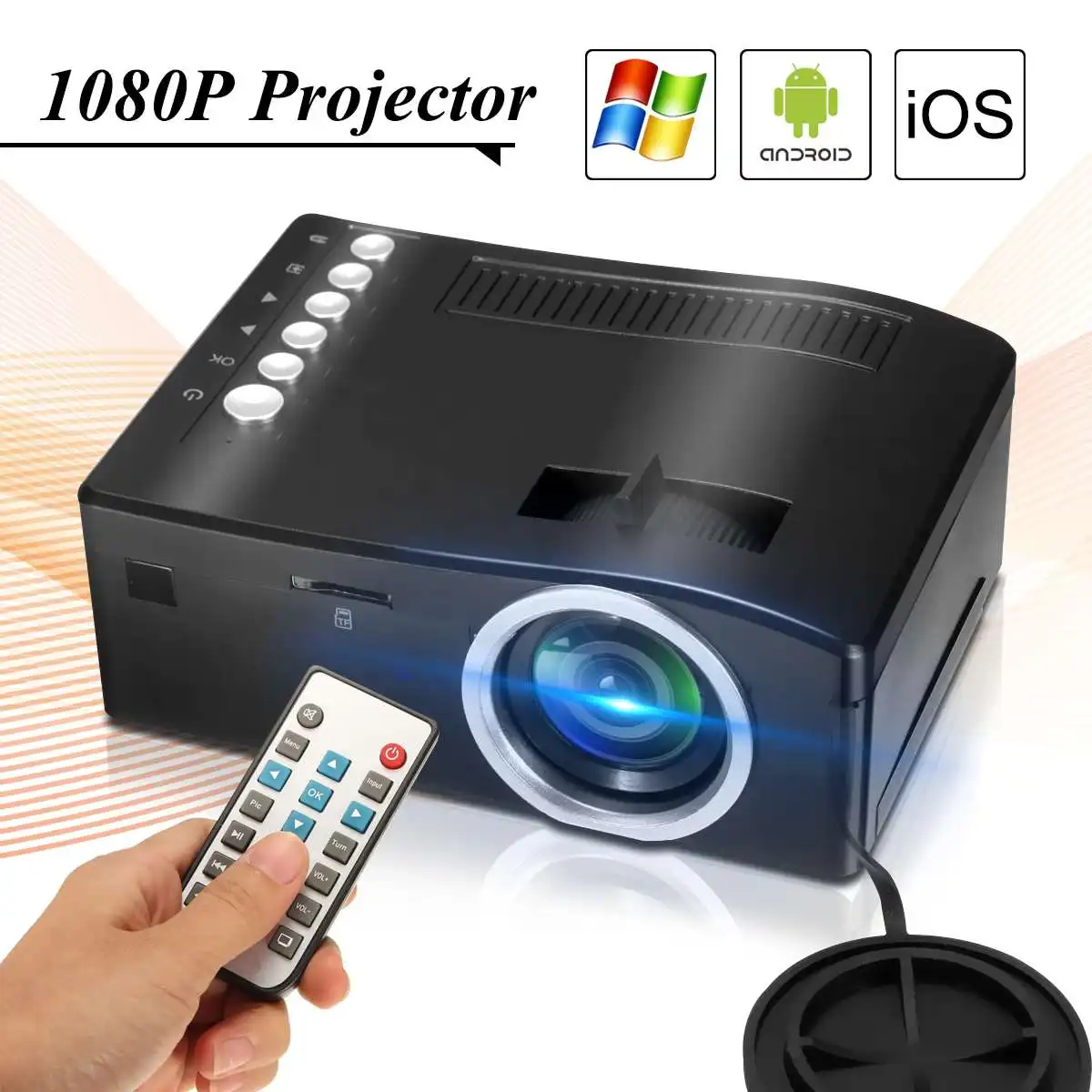 UC18 светодиодный проектор Full HD 1080P для домашнего кинотеатра дешевый с HDMI AV SD VGA |