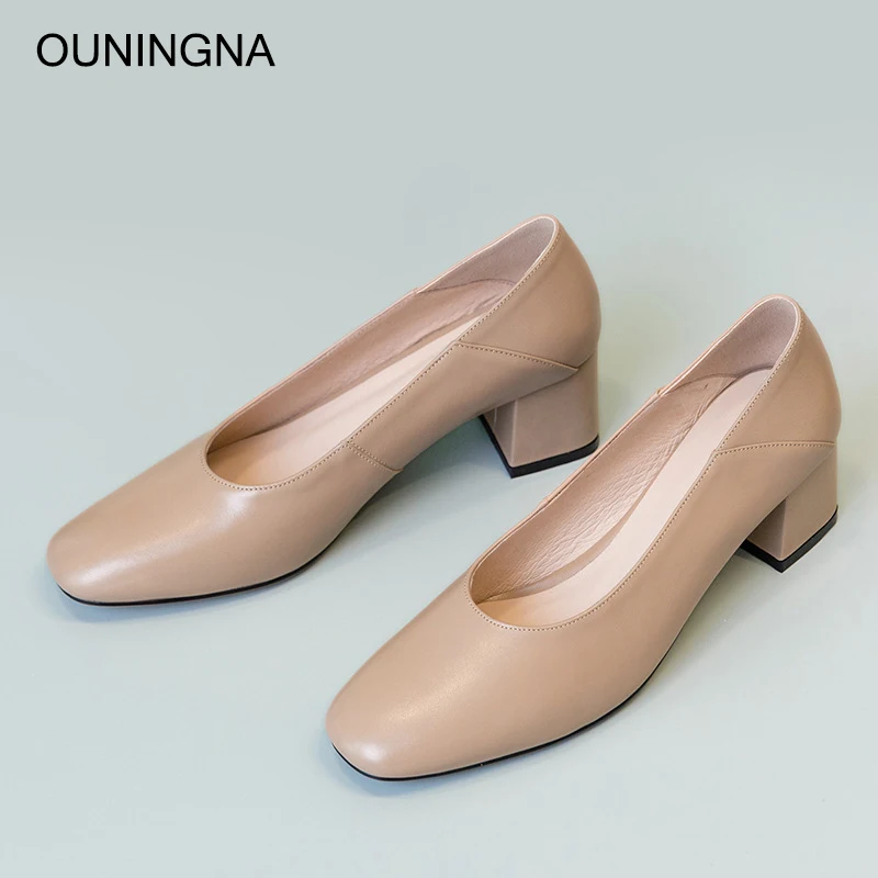 OUNINGNA/Женская обувь Новинка 2019 года сезон весна-осень высокого качества из