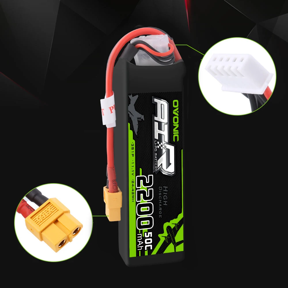 Набор аккумуляторов Ovonic 11 1 V 2200mAh 50C LiPo 3S XT60 разъем для радиоуправляемой лодки