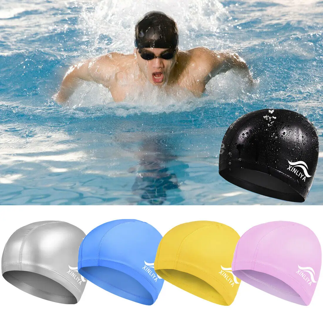 Силиконовая шапочка для плавания унисекс прочная Гибкая эластичная оптовая