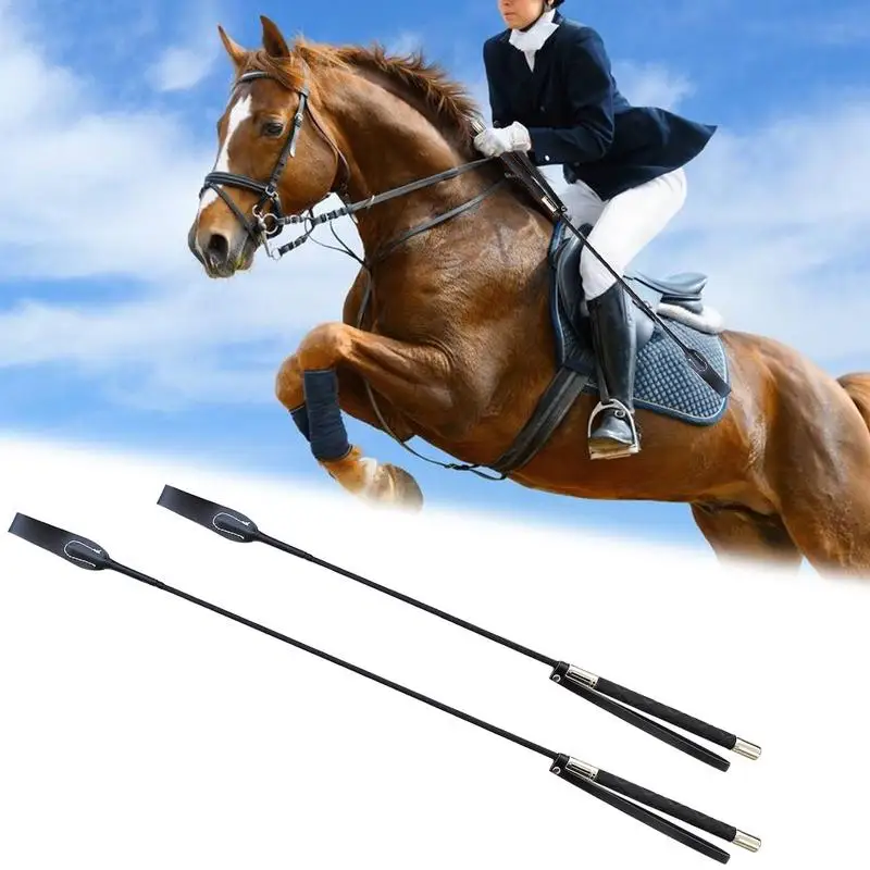Leather Horsewhips Equestrian Horseback Riding Whips Lash Supplies 51CM/65CM Portable Lightweight More Durable