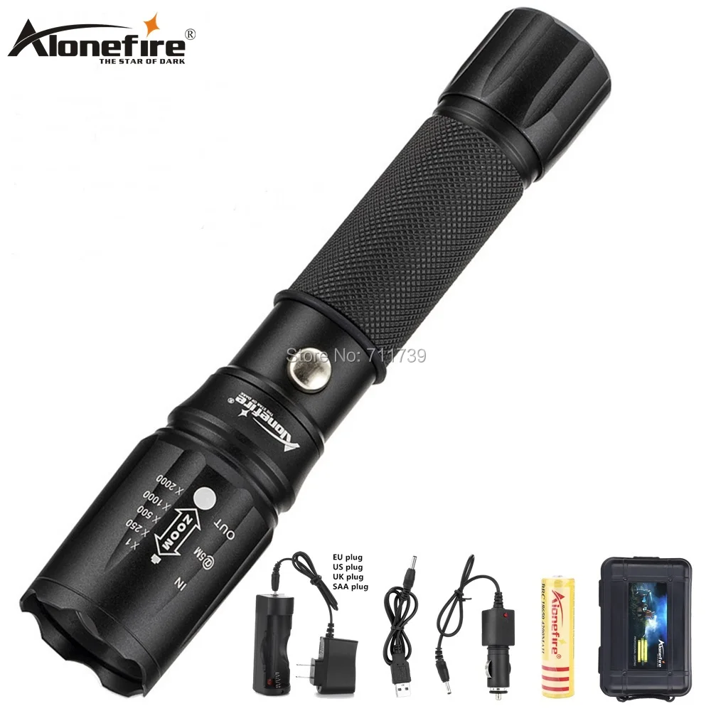 

AloneFire X590 powerful led flashlight XML T6 led torch zoomable Rechargeable flashlight by 18650 battery