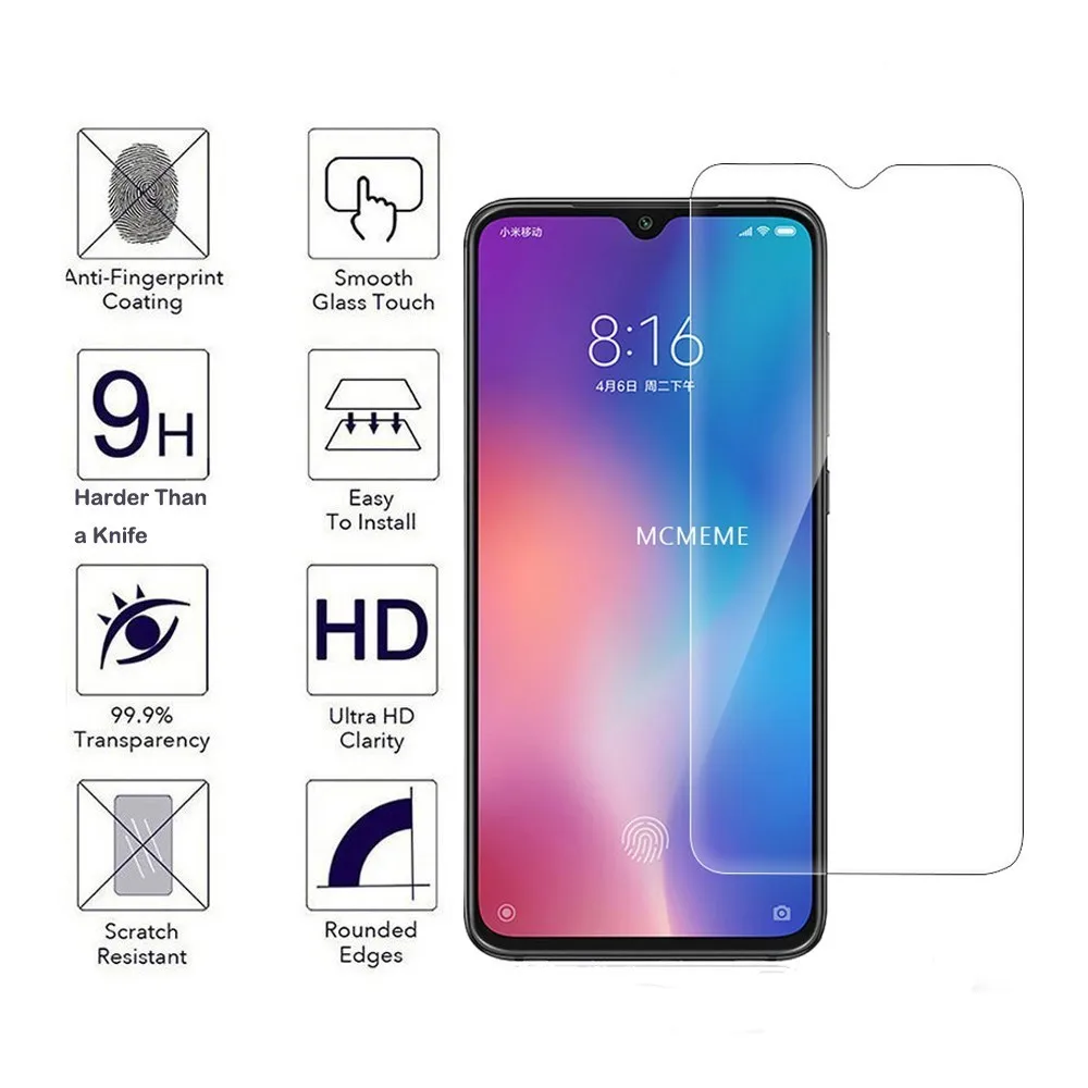 Защитное стекло закаленное 9H для Xiaomi Mi 9/MI9/SE/9T Pro/Redmi Note 7/8 GO|Защитные стёкла и