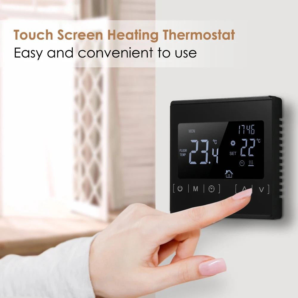 AC85-240V регулятор температуры ЖК-сенсорный экран термостат электрическая система