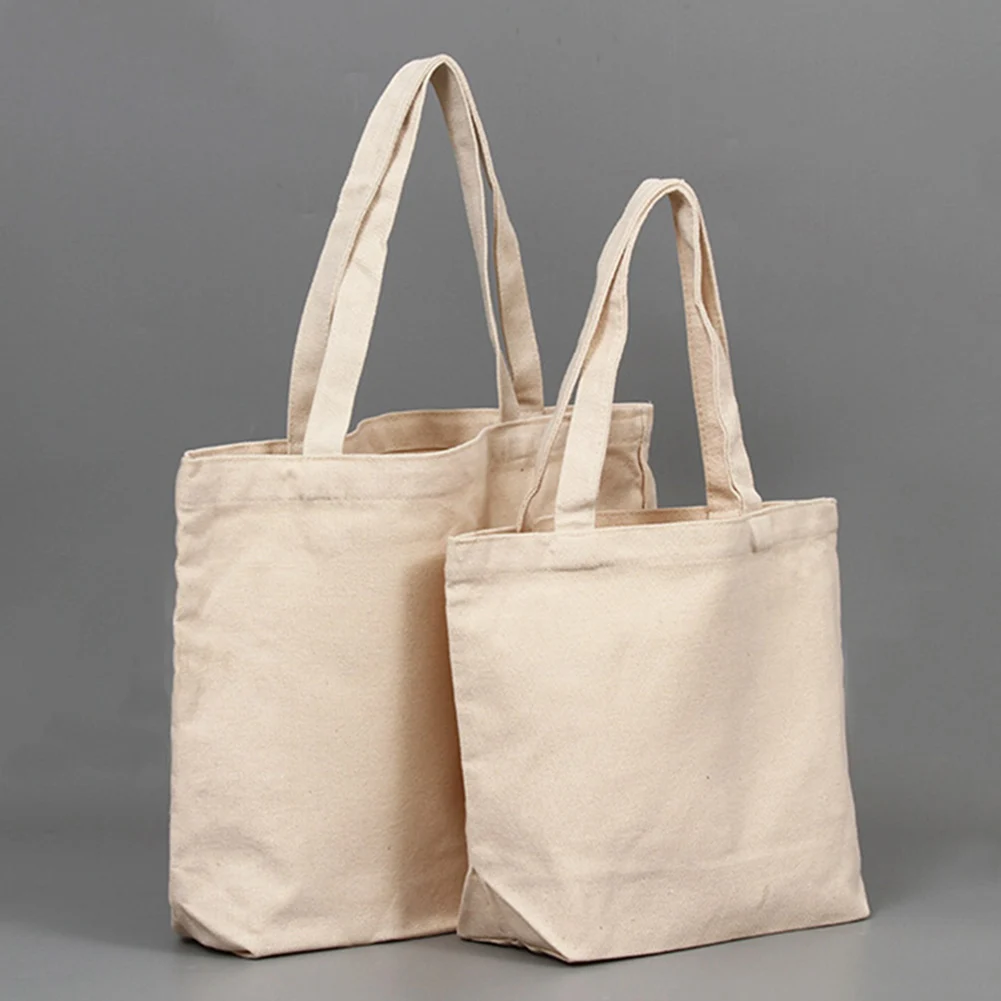 Blank Pattern Canvas Shopping Bags Eco Reusable Foldable Shoulder Bag Handbag Tote Cotton Tote Bag Wholesale Custom