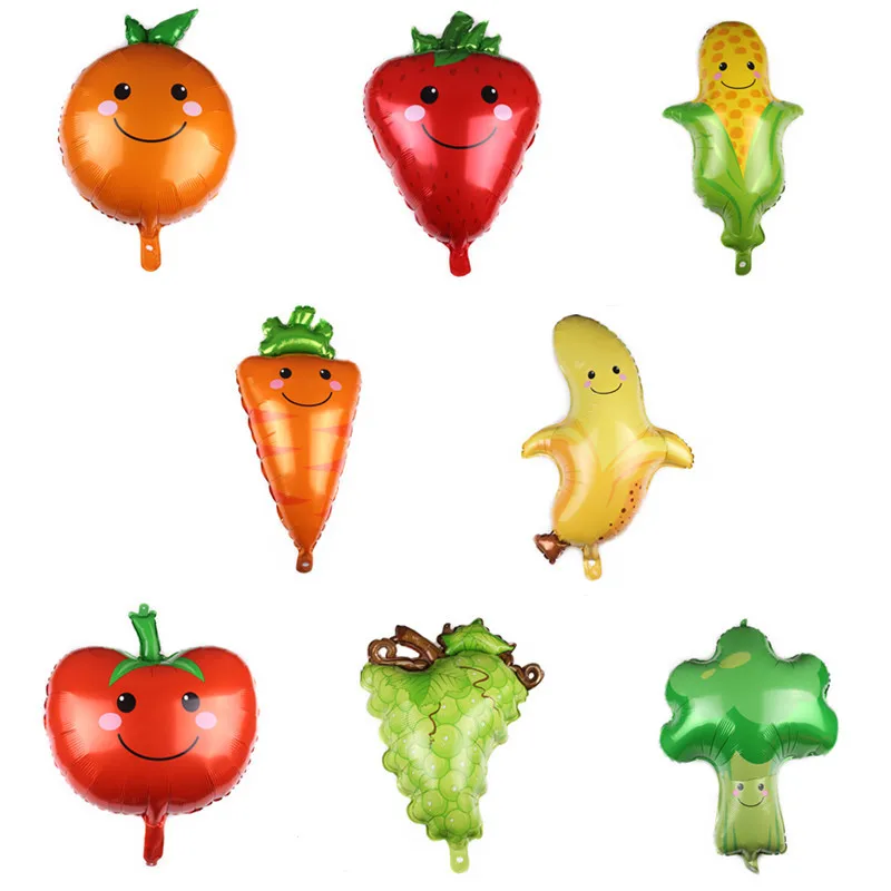 10 шт. милые фрукты овощи Кукуруза морковка фольга стандартная летняя детская