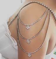 noble tassel shoulder chain dense rhinestone lingerie bra straps bride wedding shoulder chain