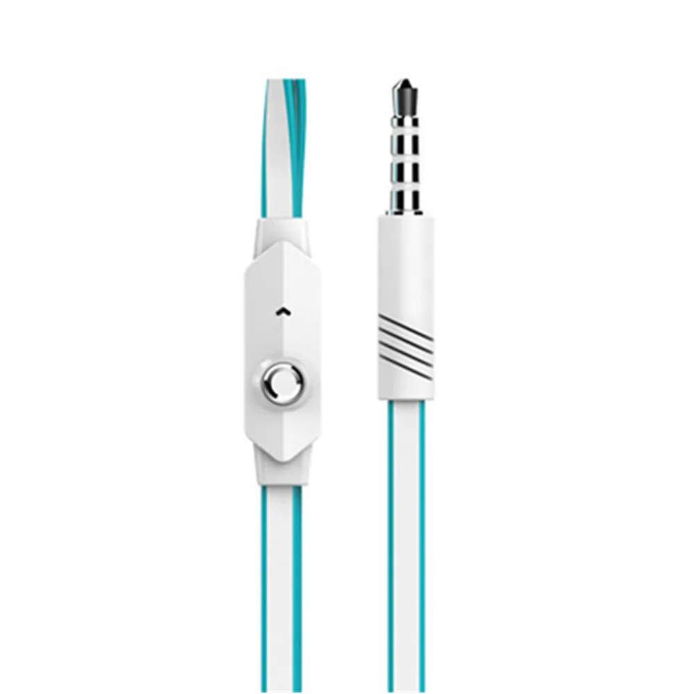 Mesuvida Wired Earphone Noodle Line Heavy Bass 3.5mm In-Ear Answering Phone Headphones For MP3 IOS Xiaomi SamSung PC MobilePhone |