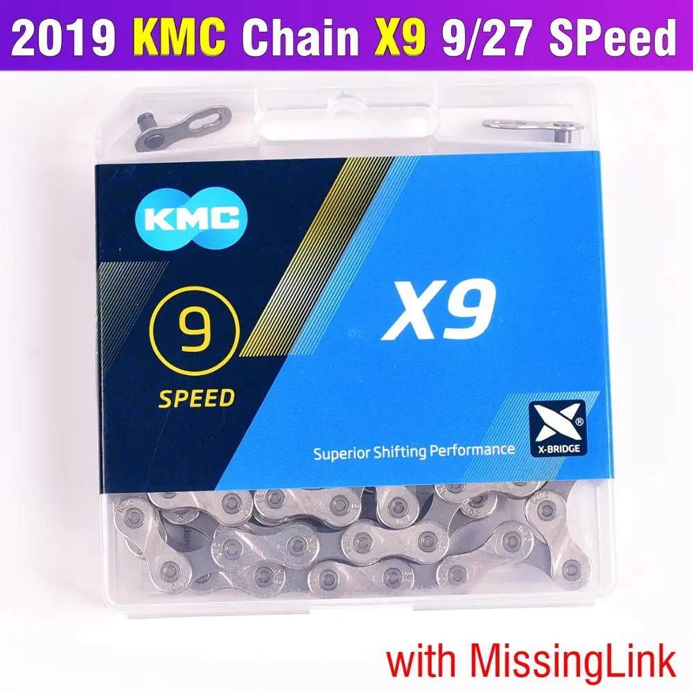 Новый KMC X9 X9.93 MTB дорожный велосипед серебряная цепь 116L 9 для скоростного