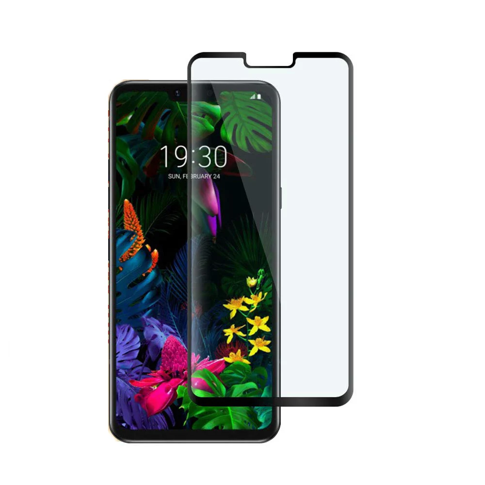 Для LG G8 ThinQ Мягкий ТПУ чехол с 2.5D 9H закаленное Полное покрытие стеклянная Защитная