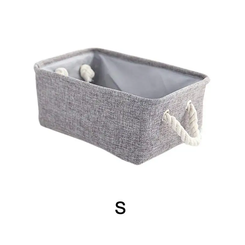 Japan Korea Style Linen Canvas Clothes Storage Box Finishing Case Simple Desktop Daily Supplies Blouse Basket Brown | Дом и сад