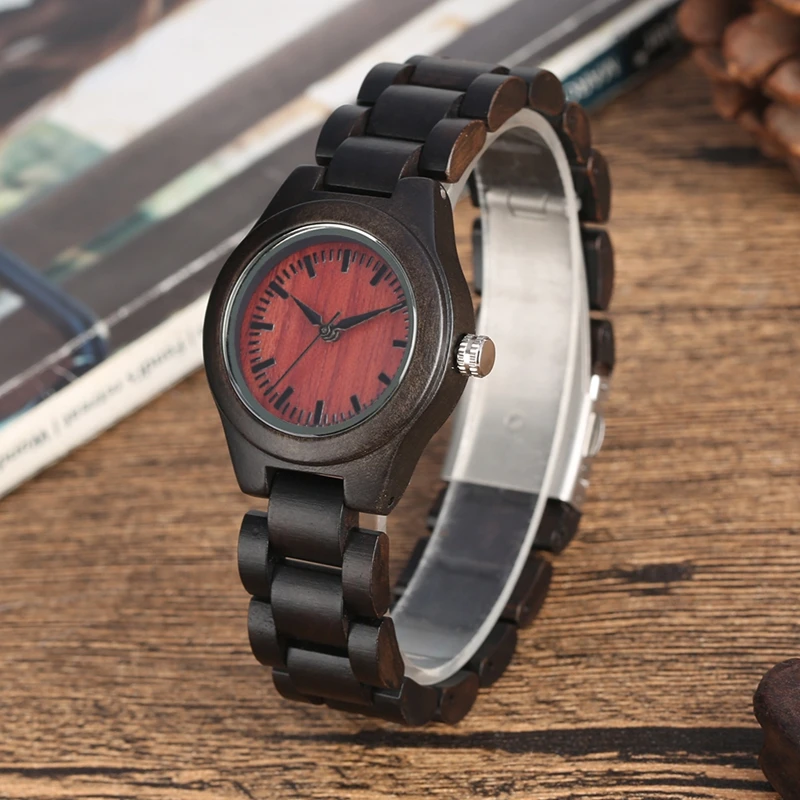 

Women Watches Retro Black Wood Small Full Wooden Bracelet Quartz Wrist Watch Ladies Timepieces Best Gifts for Women Girlfriend