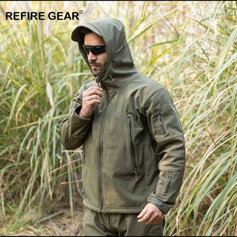 Refire Gear новые тактические камуфляжные куртки с капюшоном для улицы Мужская мягкая