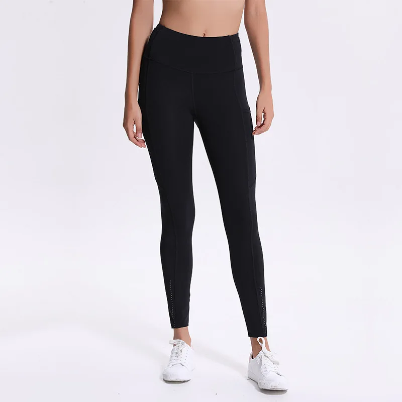 

LU-01 Non-see through High Waist New Women yoga pants Solid Sports Gym Wear Leggings Elastic Fitness Lady Overall Full Tights