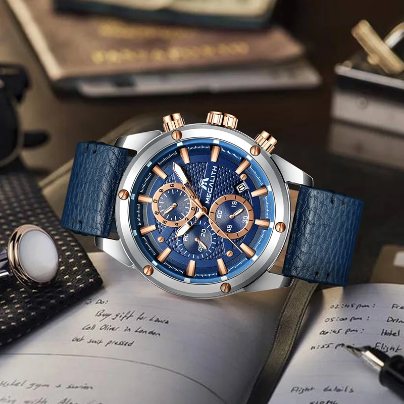 MEGALITH спортивные военные хронограф мужские часы водонепроницаемые Reloj Hombre 2019