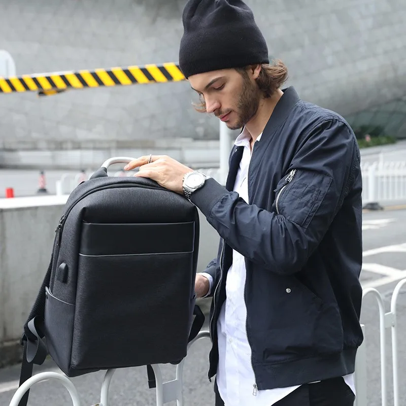 

New Business Men Laptop Backpack Metal Portable Anti-theft School Backpacks Leisure for Teenage College Student Bag Male Mochila