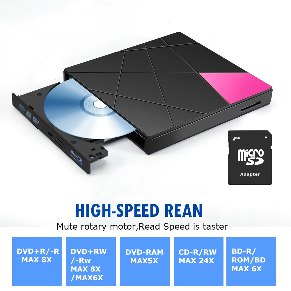 Blu Ray Drive USB 3 0 и type C внешний Блю Рей проигрыватель писатель портативный BD/CD/dvd