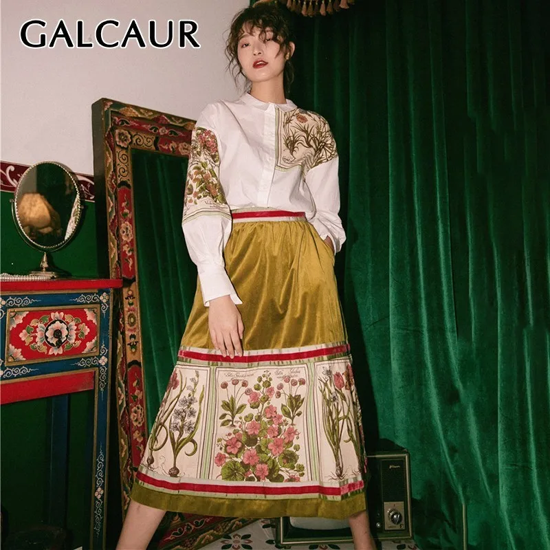Женский комплект из двух предметов GALCAUR Повседневная Свободная рубашка с