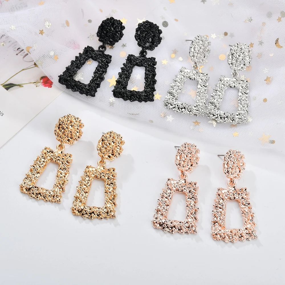 Женские винтажные серьги GEREIT большие геометрические золотого цвета с