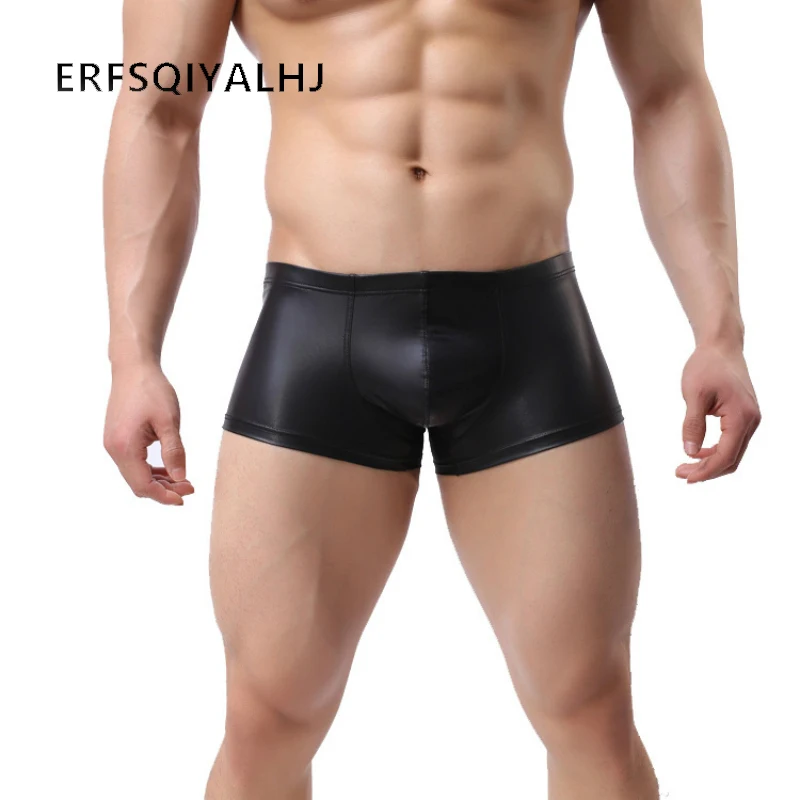 Мужские эротические кожаные трусики трусы боксеры для ночного клуба сексуальные