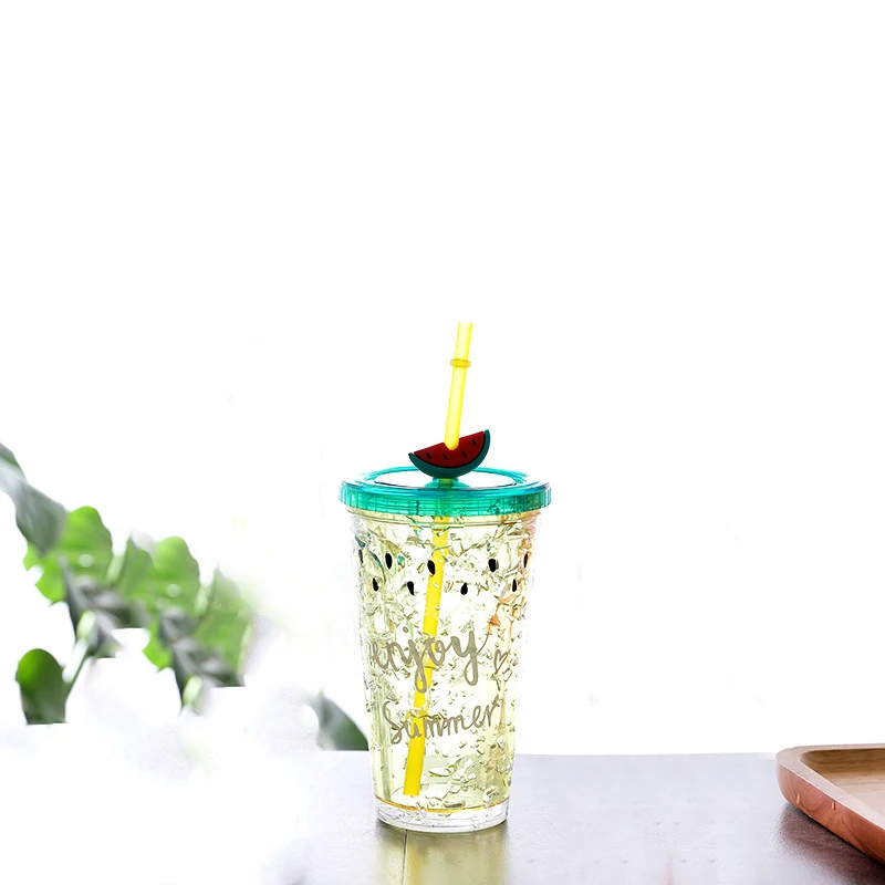 650Ml Summer Cola Shake Cup Healthy Seal Letter Plastic Ice Kettle Cool Sandwich Food Outdoor Travel Drinking Water | Дом и сад