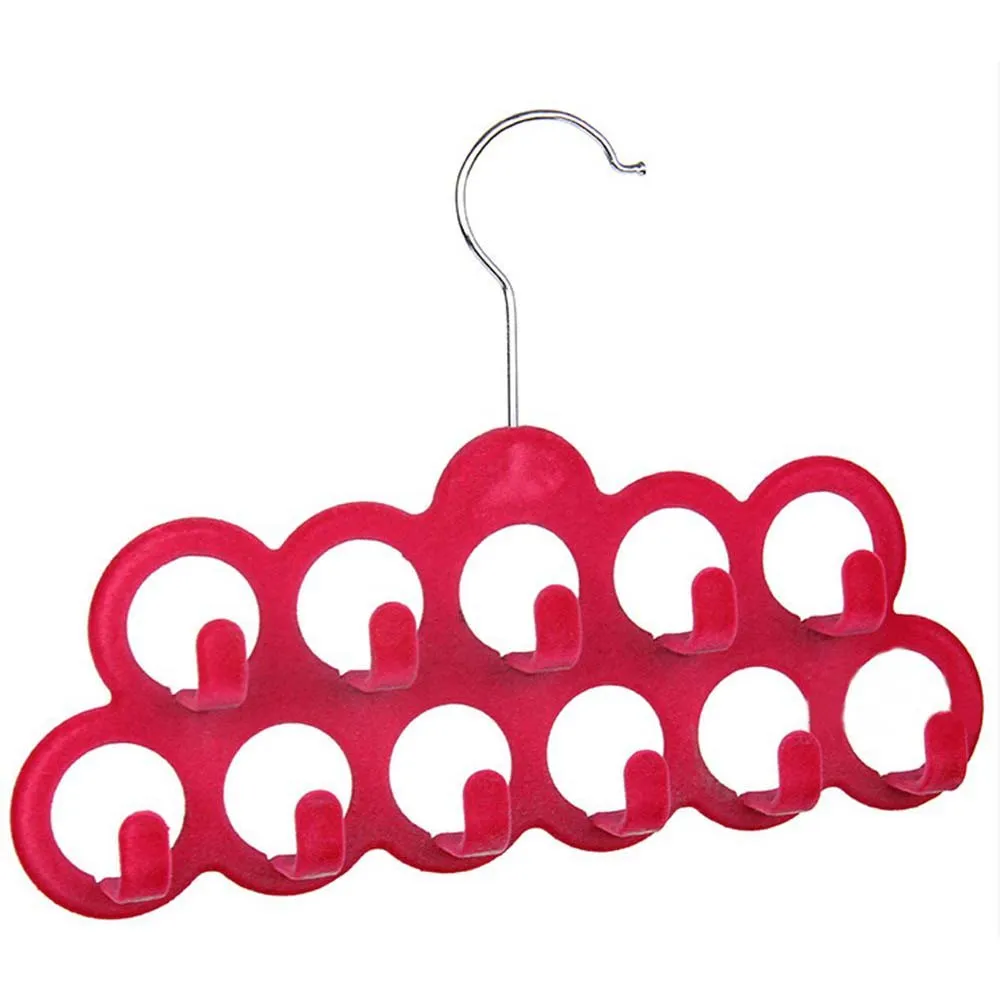 Promotion! Multifunctional Scarf Hanger with 11 Hooks in Flocking Random Color | Дом и сад