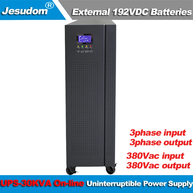 3 фазы 30 кВА В постоянного тока Online UPS Внешняя батарея чистый синусоидальный