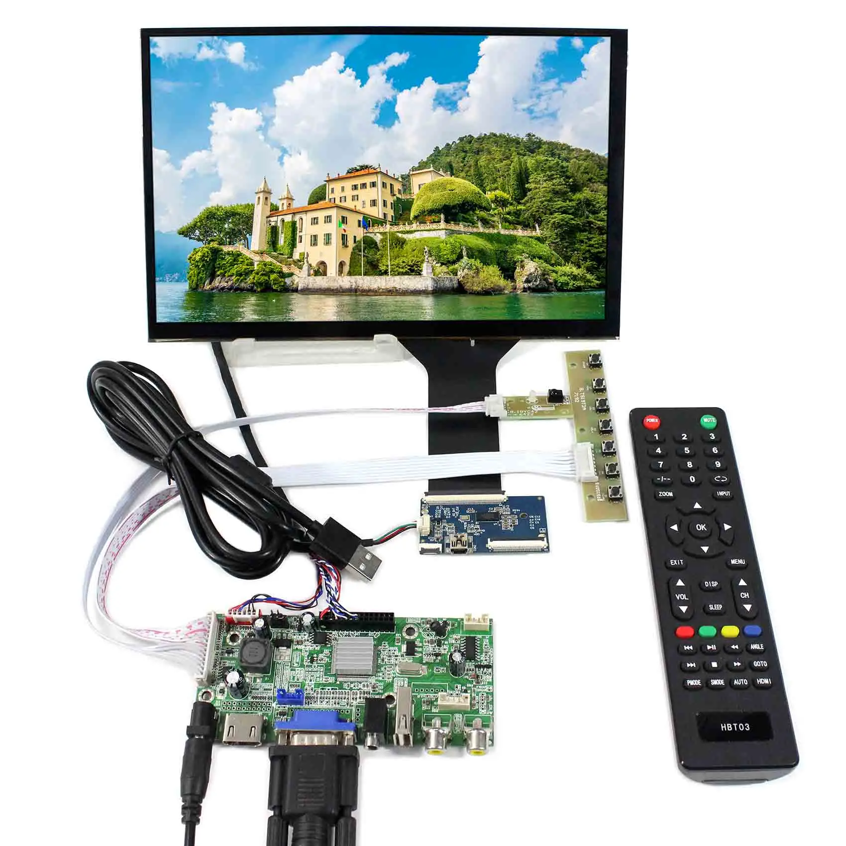

HD MI VGA 2AV USB LCD Board Work with 10.1" B101EW05 or LP101WX1-SLP2 1280X800 LCD Screen With Capacitive Touch Panel