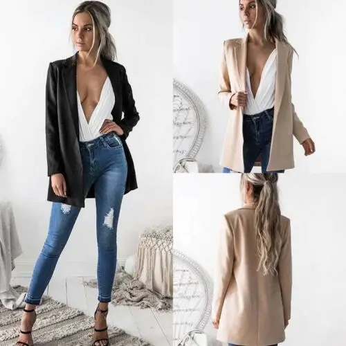 2019 Fashion Hot Women Office Ladies Suit Coat Solid Business Blazer Long Sleeve Jacket Outwear | Женская одежда
