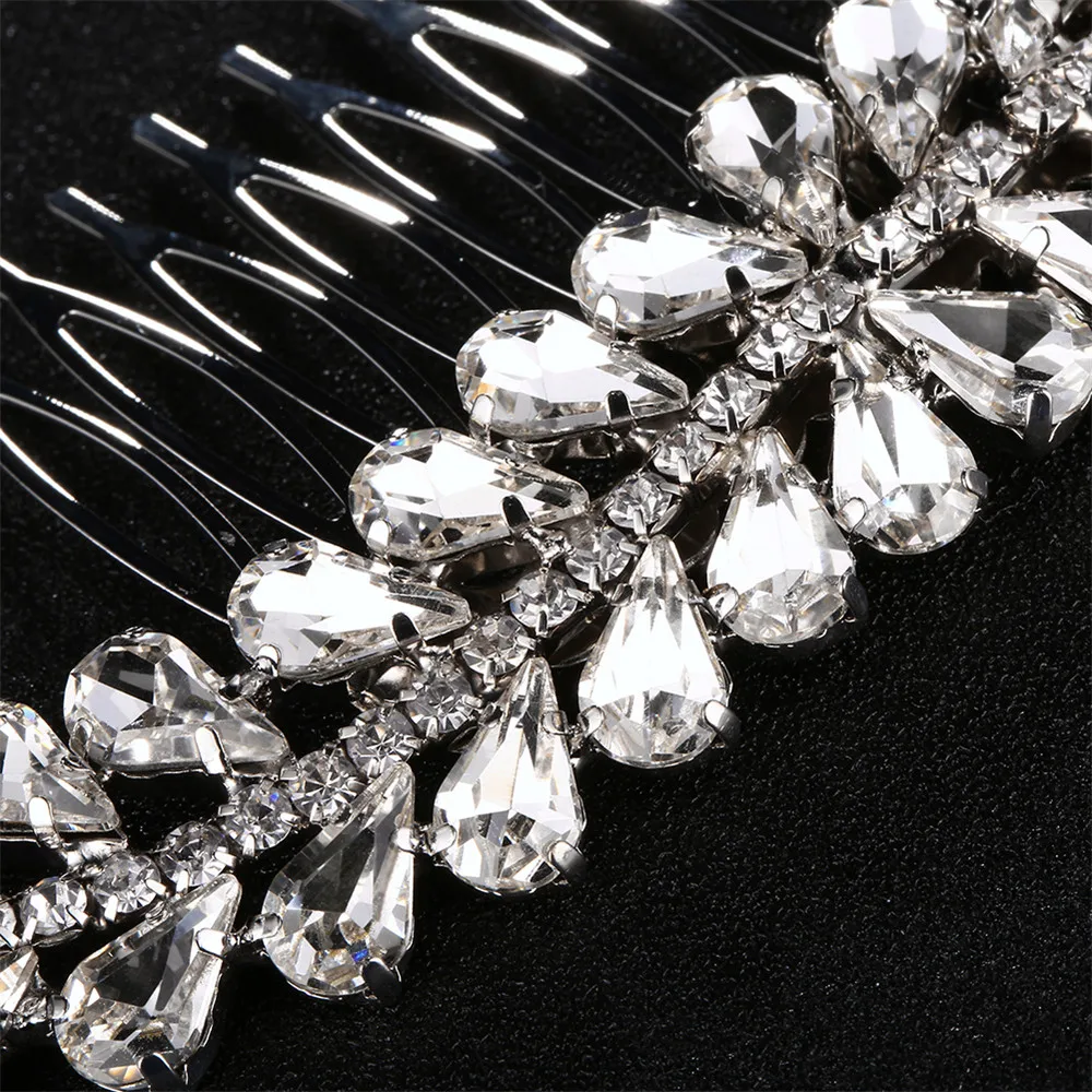 Свадебные гребни Стразы с кристаллами для невесты элегантные женские заколки