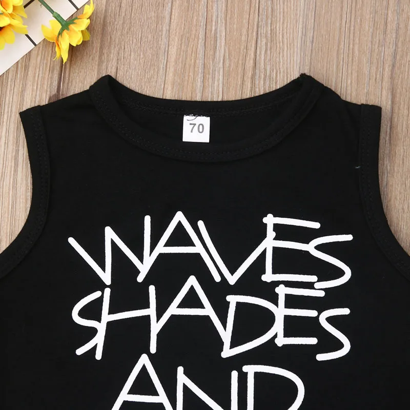 2 предмета Повседневная летняя одежда для новорожденных мальчиков жилет с