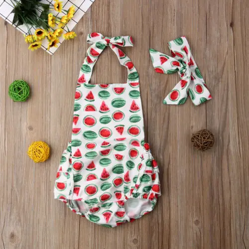 2019 новый милый фруктовый комбинезон для малышей костюм пляжного типа без рукавов