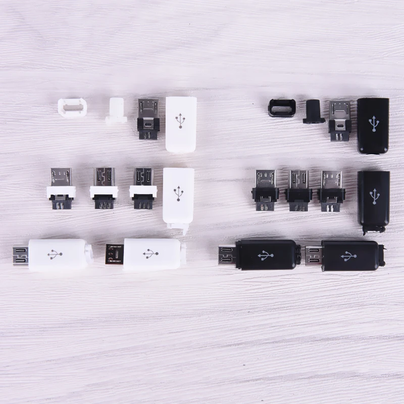10 шт./компл. 4 в 1 DIY Micro USB тип сварки Мужской 5 штепсельный разъем w/пластиковая