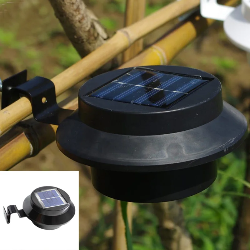 WSFS Hot Solar Energy Sink Lamp 3 LED Fence Light Eaves Street Garden lawn House Number outdoor Black | Освещение