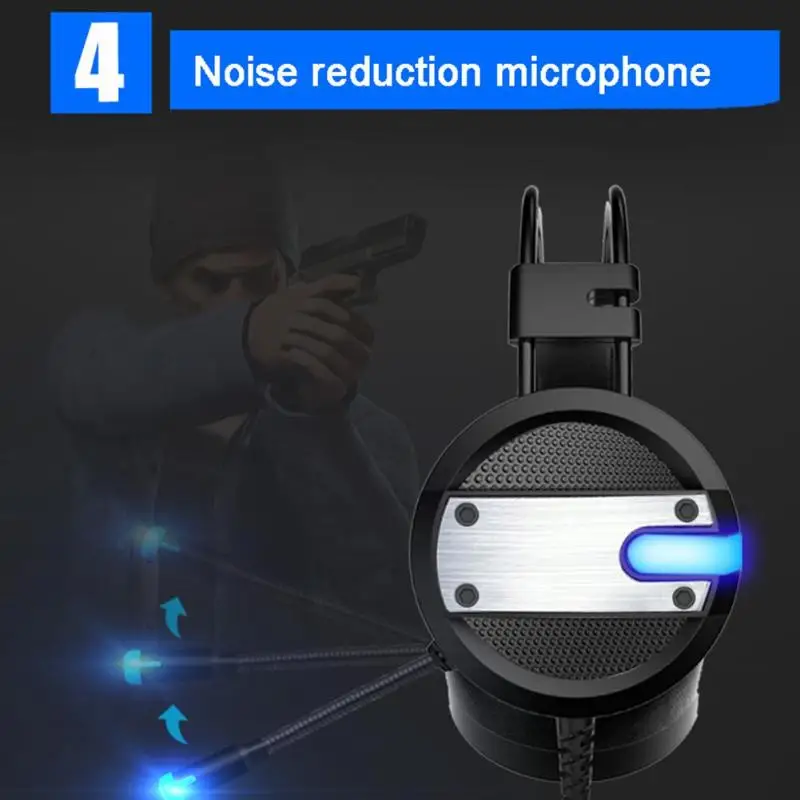 A10 Wired Gaming Headset Deep Bass Headphones w/Microphone LED Light for PC | Электроника
