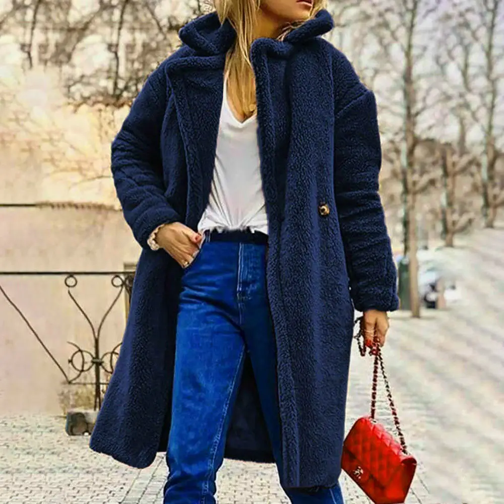 Фото Women Winter Warm Long Sleeve Thick Fleece Cardigan Ladies Casual Loose Solid Oversized Coat Женская одежда Women Winter Warm Long Sleeve Thick Fleece Cardigan Ladies Casual Loose Solid Oversized Coat Женская одежда