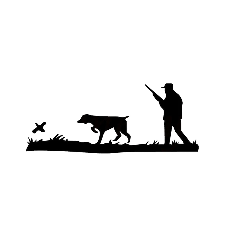 

Funny Hunter Hunting Quail Cartoon Car Motocycle Sticker Wall Home Glass Window Door Car-Styling Decor 18cmX7.5cm