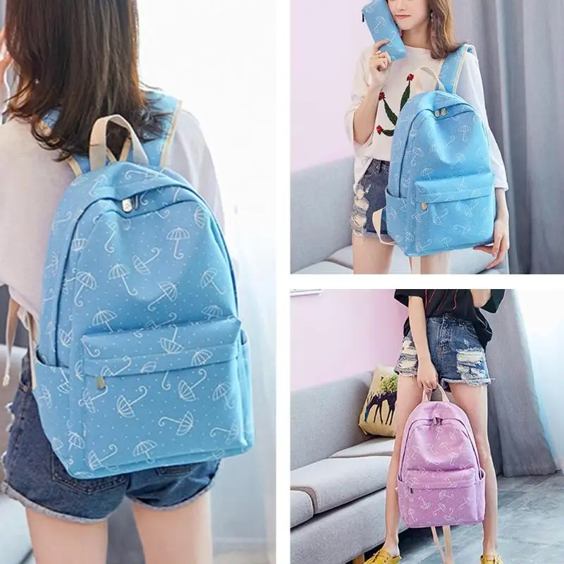 2 шт./компл. Модный женский рюкзак для девочек школьный с принтом зонтика | Багаж и