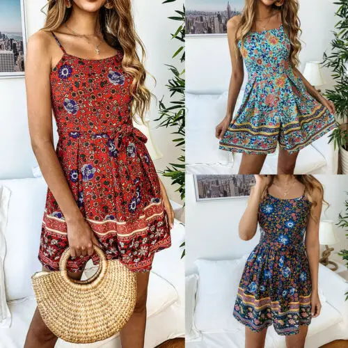 Женское праздничное летнее пляжное платье с цветочным рисунком|Женские платья| |