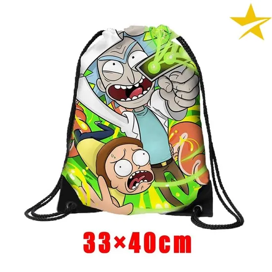 Suncomics Cartoon Rick and Mori Pickle Туристическая сумка со шнурками мягкая для хранения