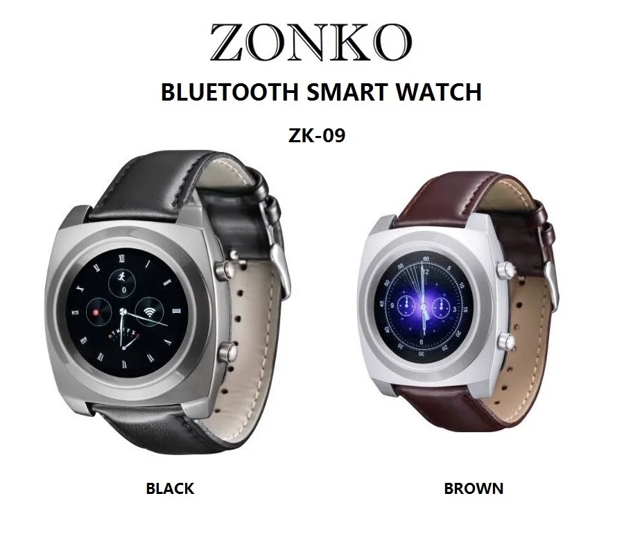Bluetooth Смарт часы ZONKO ZK01 Android телефон с сенсорным экраном камера шагомер сообщение