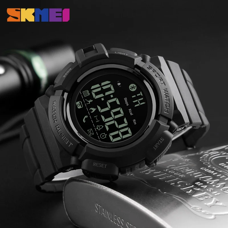 2018 Bluetooth Смарт мужские часы спортивные Шагомер калорий Мода 50 м